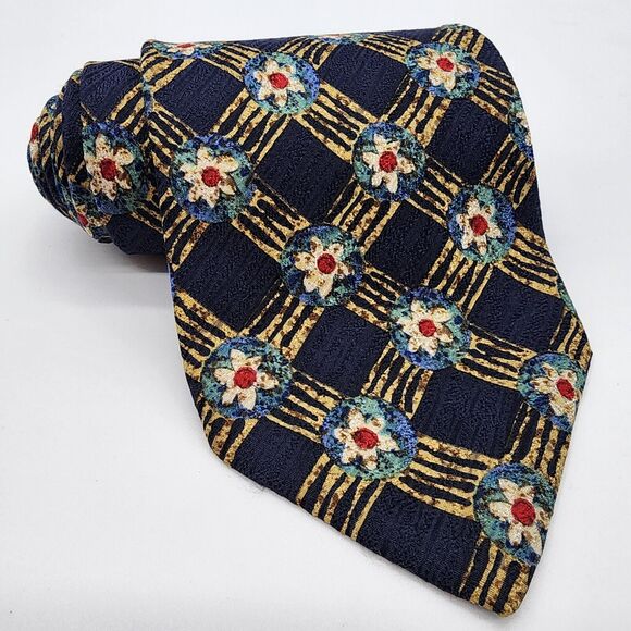Ike Behar New York Mens Tie Necktie 100% Silk Floral Britches of Georgetowne - Picture 1 of 6